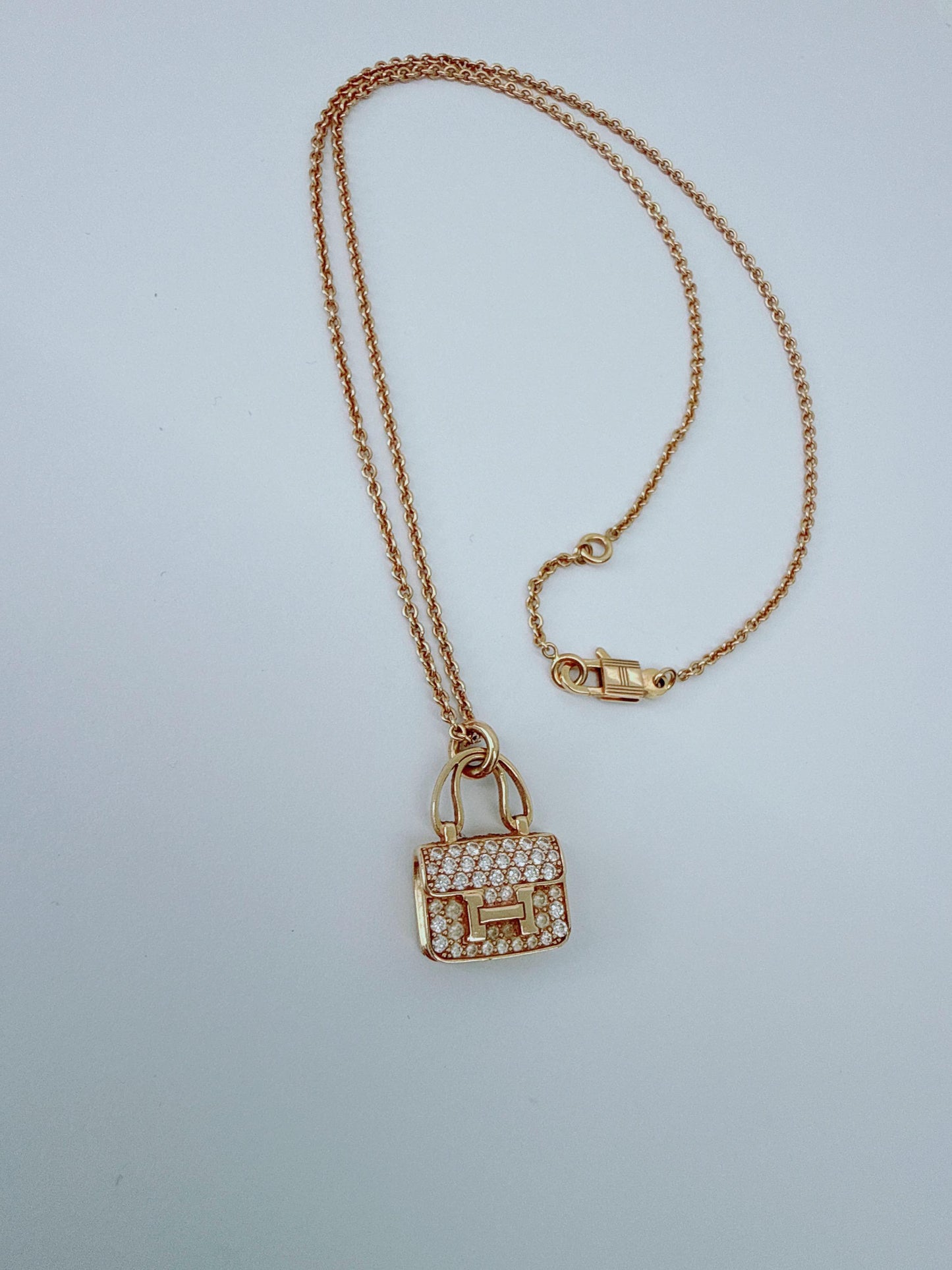 18K ROSE GOLD DIAMOND CONSTANCE PENDANT NECKLACE AND AMULETTES CONSTANCE BRACELET  SET