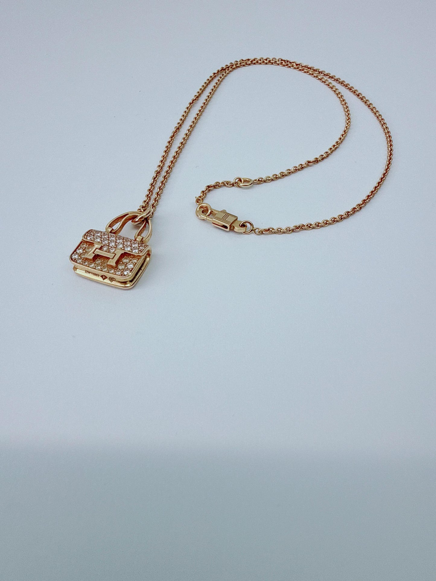 18K ROSE GOLD DIAMOND CONSTANCE PENDANT NECKLACE AND AMULETTES CONSTANCE BRACELET  SET
