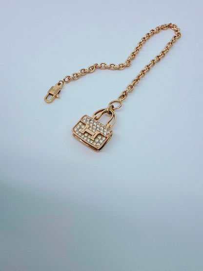 18K ROSE GOLD DIAMOND CONSTANCE PENDANT NECKLACE AND AMULETTES CONSTANCE BRACELET  SET