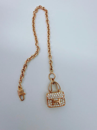 18K ROSE GOLD DIAMOND CONSTANCE PENDANT NECKLACE AND AMULETTES CONSTANCE BRACELET  SET