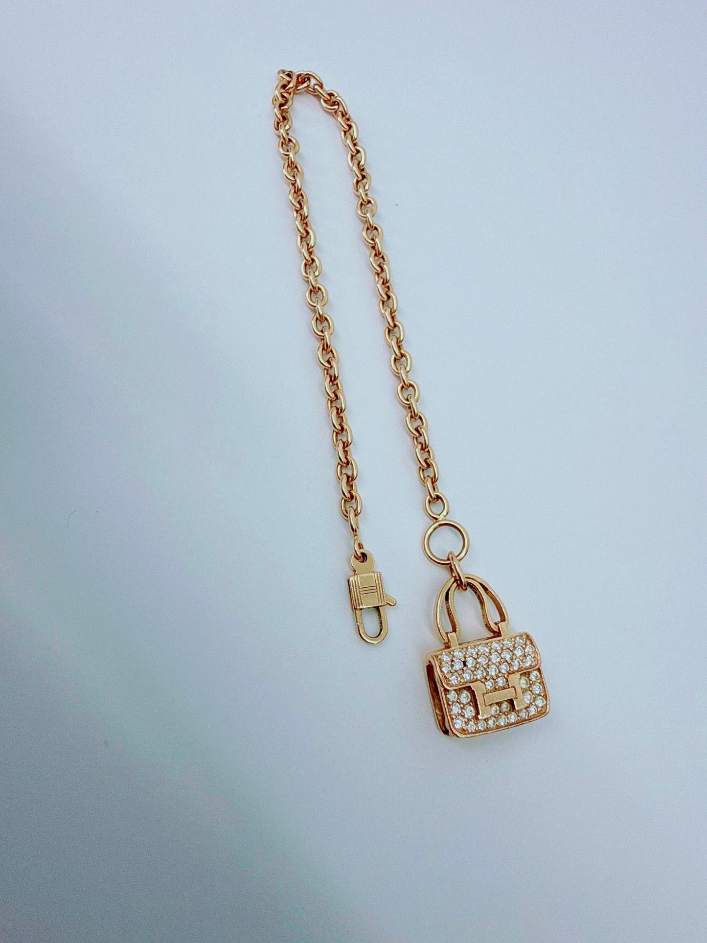 18K ROSE GOLD DIAMOND CONSTANCE PENDANT NECKLACE AND AMULETTES CONSTANCE BRACELET  SET