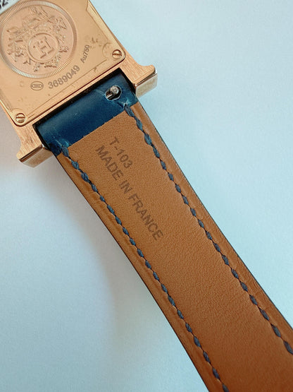 HEURE H ROSE GOLD DIAMONDS ALLIGATOR STRAP SMALL MODEL 25MM WATCH