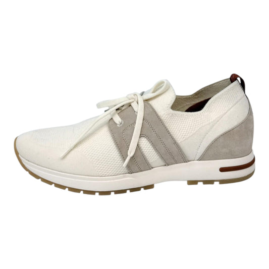 OPTICAL WHITE PEARL SUEDE LP FLEXY WALK LADY SNEAKERS 40.5