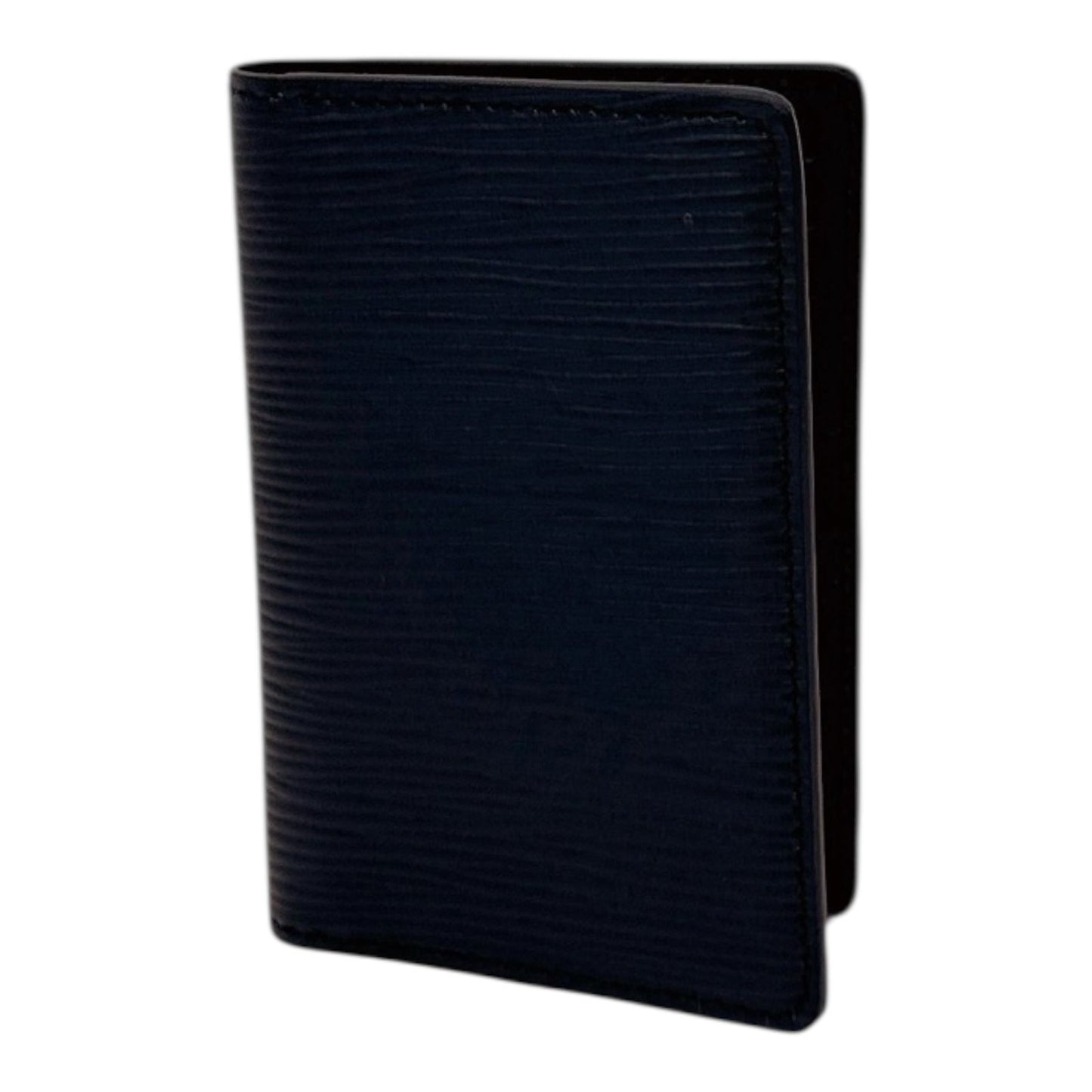 BLACK EPI LEATHER COMPACT POCKET ORGANIZER