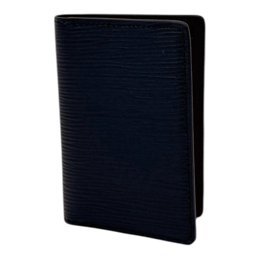 BLACK EPI LEATHER COMPACT POCKET ORGANIZER