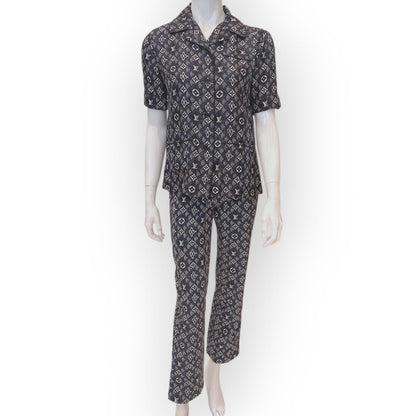 DARK BLUE CLASSIC 1854  SHORT SLEEVE SHIRT AND TROUSER SET