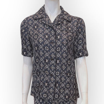 DARK BLUE CLASSIC 1854  SHORT SLEEVE SHIRT AND TROUSER SET