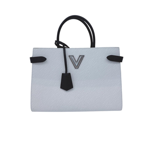 WHITE EPI LEATHER TWIST TOTE BAG