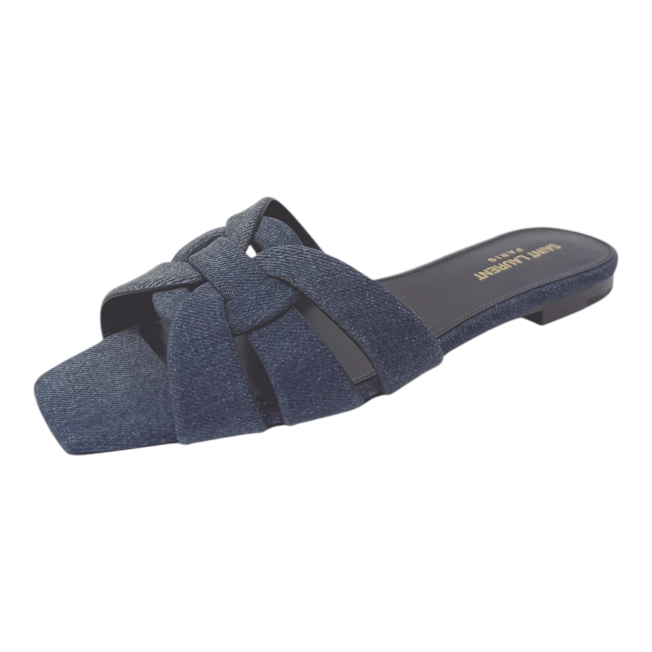 TRIBUTE DENIM BLUE SLIP ON MULES 38
