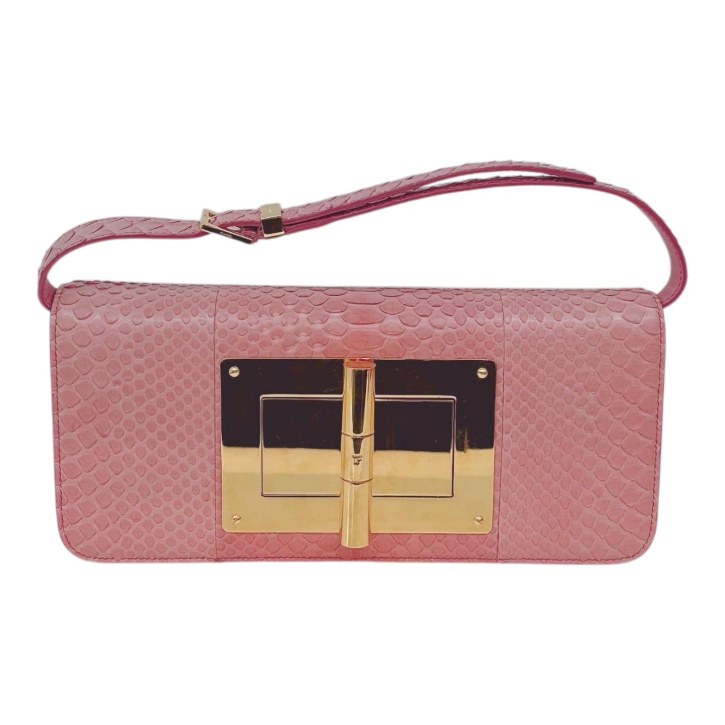 PINK PYTHON LEATHER NATALIA CONVERTIBLE CLUTCH
