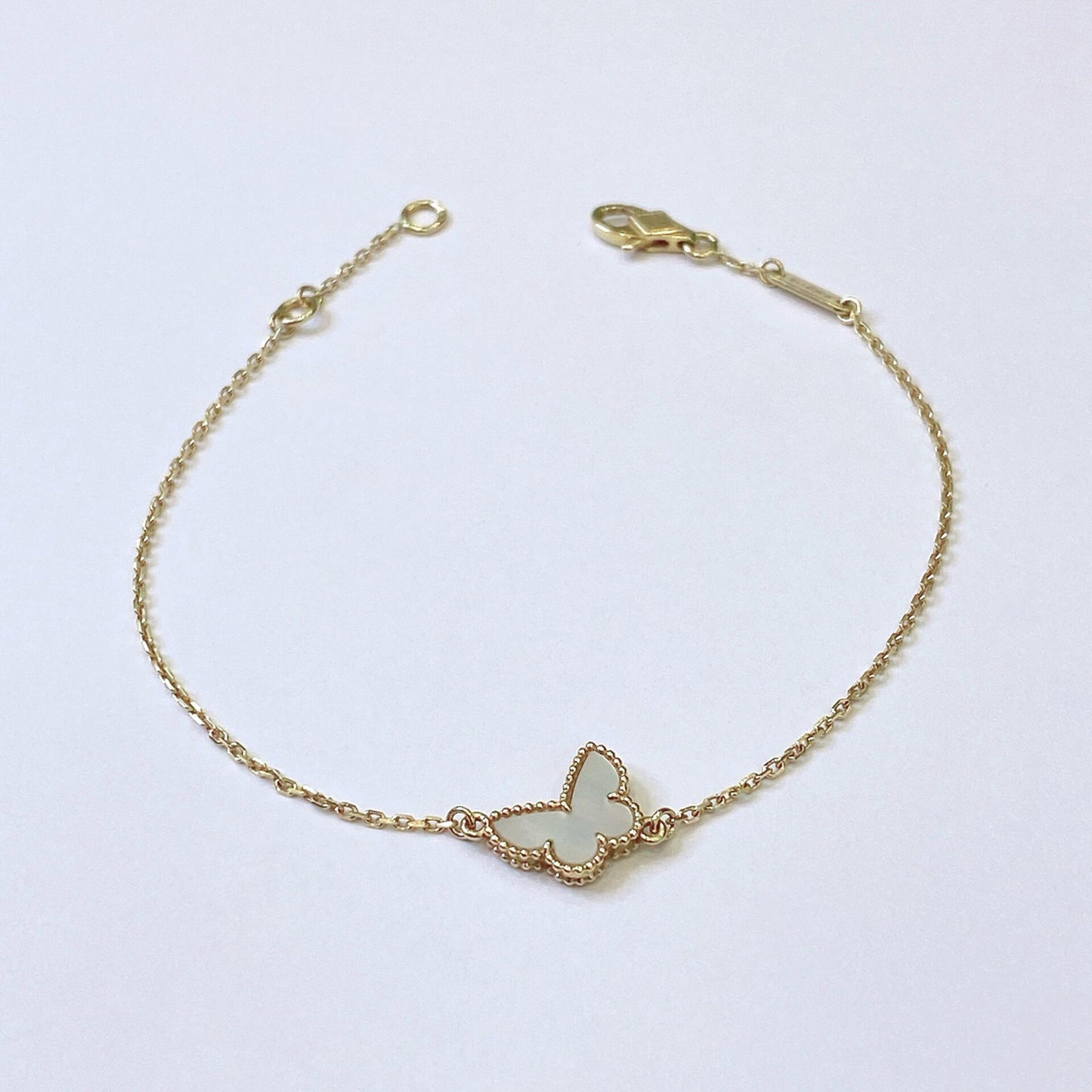 SWEET BUTTERFLY BRACELET 18K YELLOW GOLD MOTHER OF PEARL