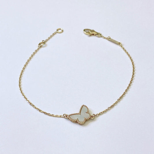 SWEET BUTTERFLY BRACELET 18K YELLOW GOLD MOTHER OF PEARL