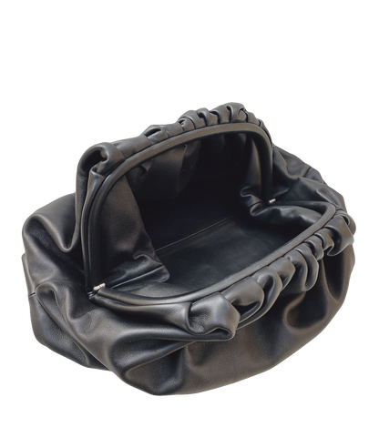 BLACK LEATHER TEEN POUCH