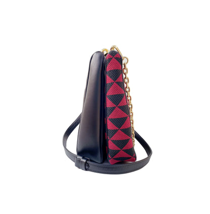 SYMBOLE LEATHER  AND FABRIC  MINI BAG