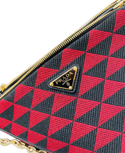 SYMBOLE LEATHER  AND FABRIC  MINI BAG