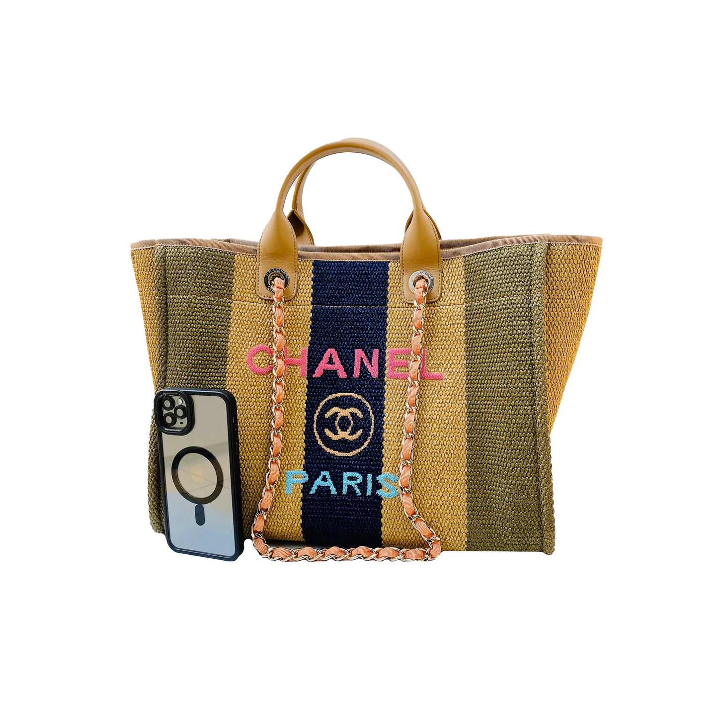 DEAUVILLE  TOTE STRIPED VISCOSE CANVAS