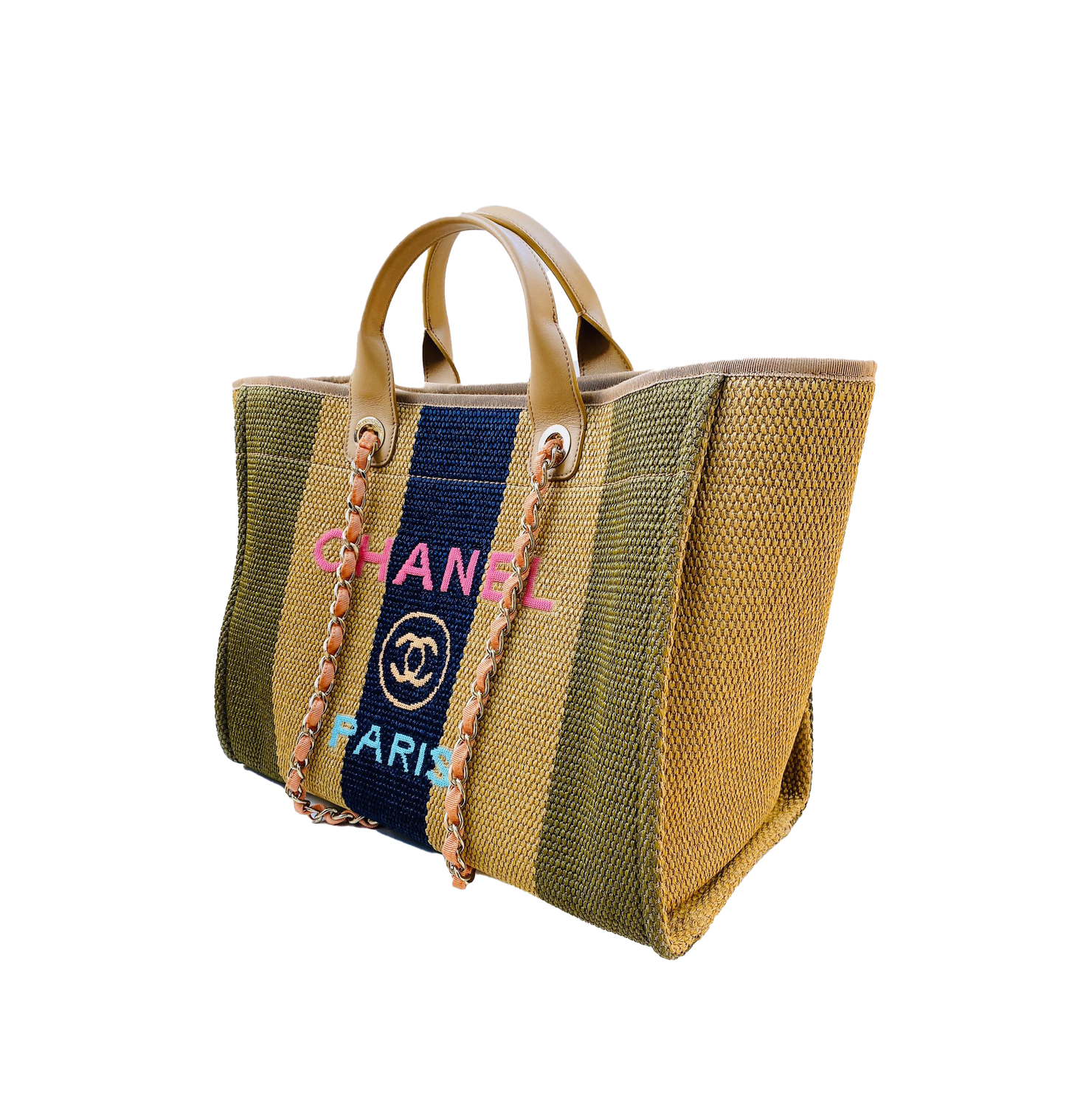 DEAUVILLE  TOTE STRIPED VISCOSE CANVAS