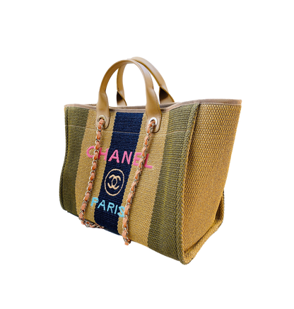 DEAUVILLE  TOTE STRIPED VISCOSE CANVAS