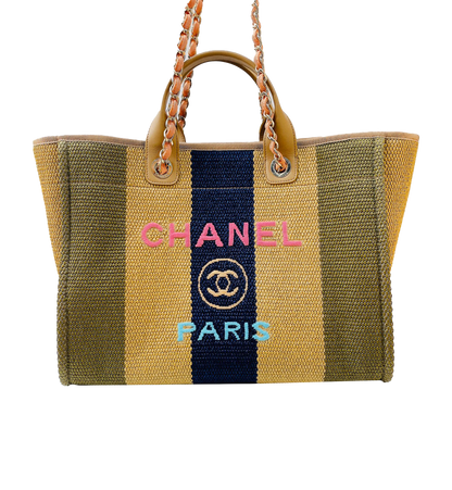 DEAUVILLE  TOTE STRIPED VISCOSE CANVAS