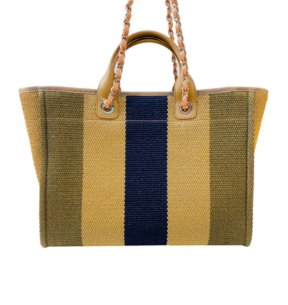 DEAUVILLE  TOTE STRIPED VISCOSE CANVAS