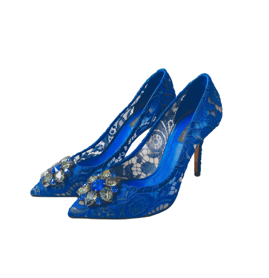 BLUE BELLUCCI TAORMINA LACE PUMPS 38