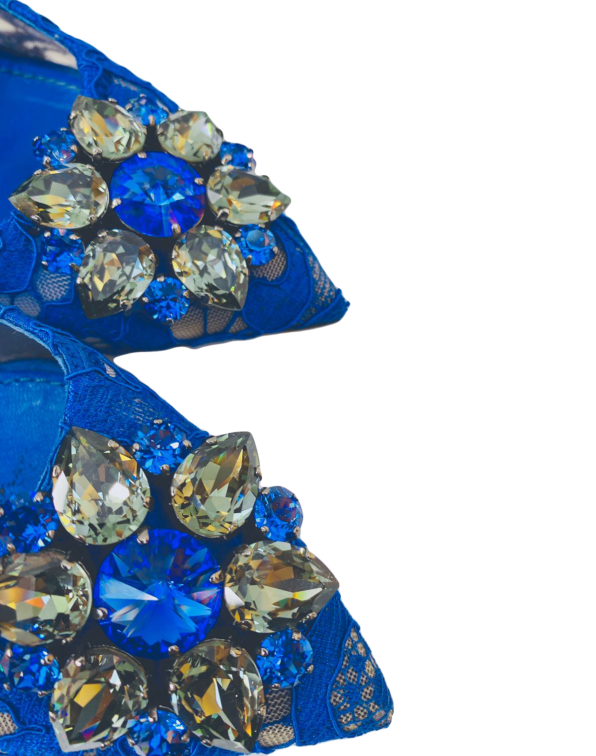 BLUE BELLUCCI TAORMINA LACE PUMPS 38