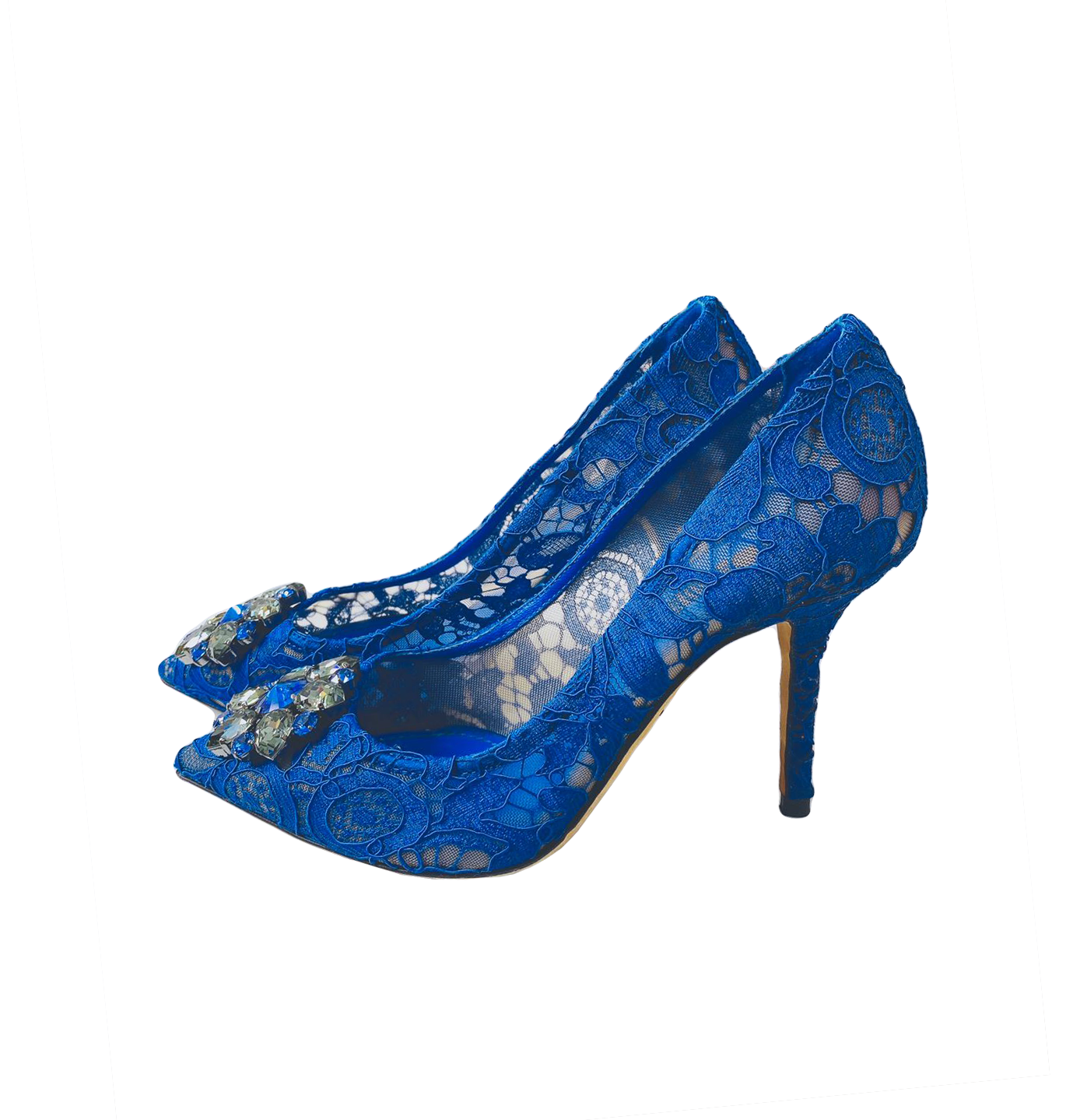 BLUE BELLUCCI TAORMINA LACE PUMPS 38