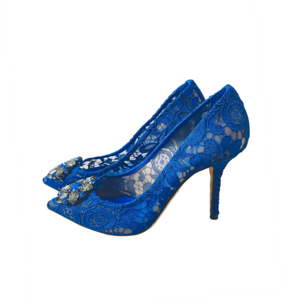 BLUE BELLUCCI TAORMINA LACE PUMPS 38