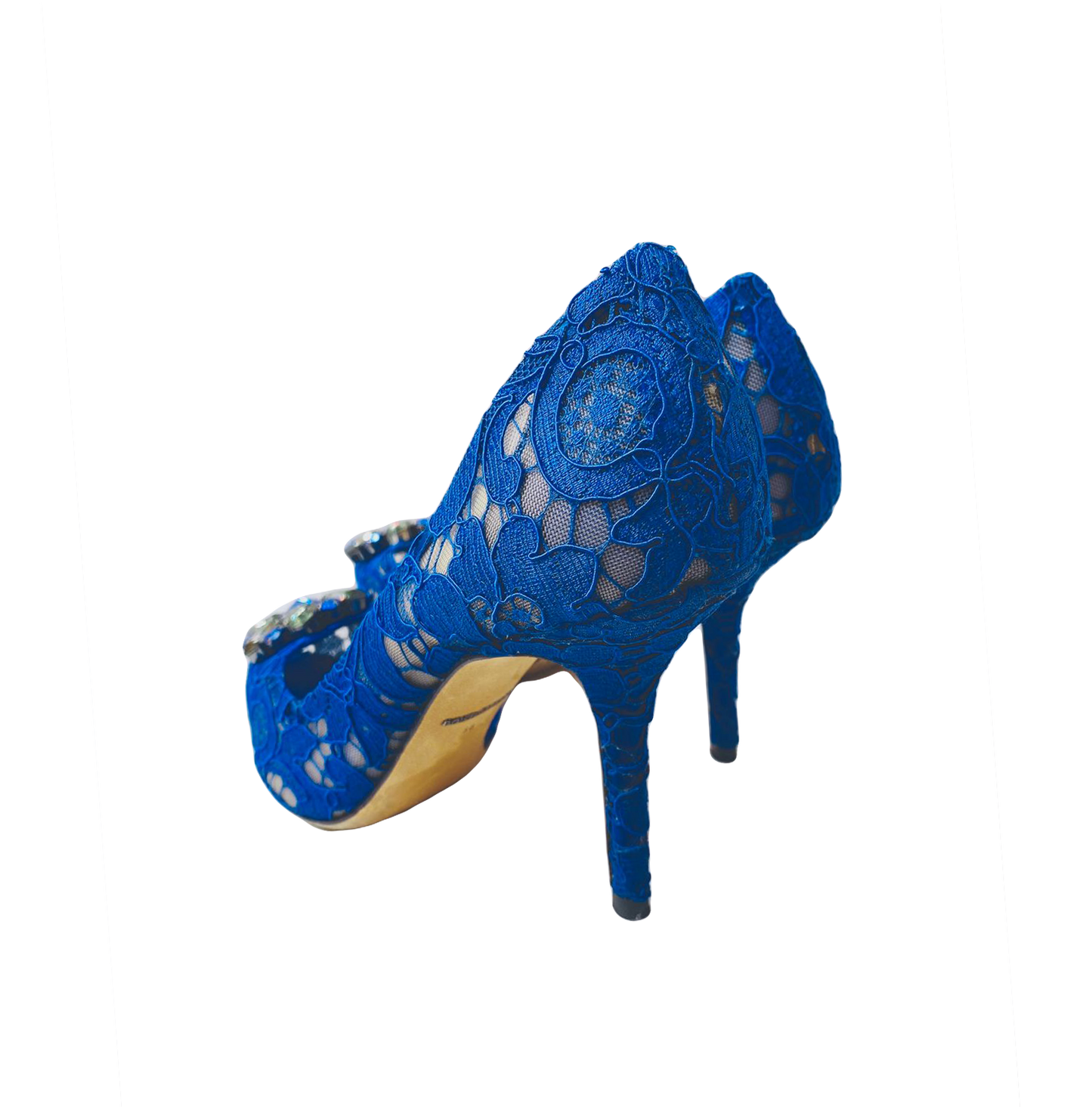 BLUE BELLUCCI TAORMINA LACE PUMPS 38