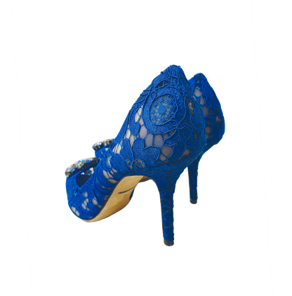 BLUE BELLUCCI TAORMINA LACE PUMPS 38