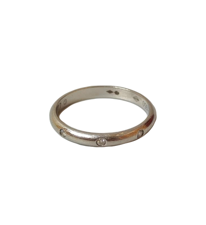 PLATINUM 3 DIAMONDS 1895 WEDDING RING 55