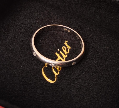 PLATINUM 3 DIAMONDS 1895 WEDDING RING 55