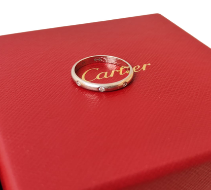 PLATINUM 3 DIAMONDS 1895 WEDDING RING 55