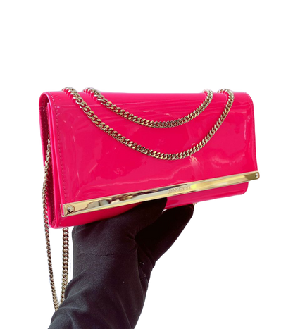 NEON PINK MILLA CHAIN CLUTCH