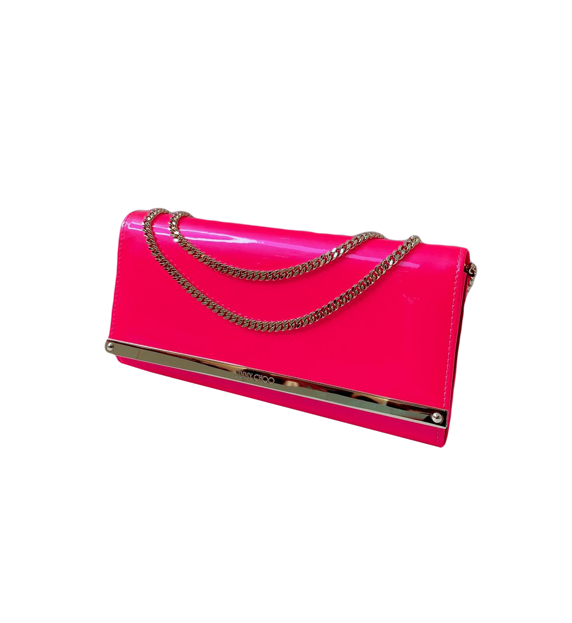 NEON PINK MILLA CHAIN CLUTCH