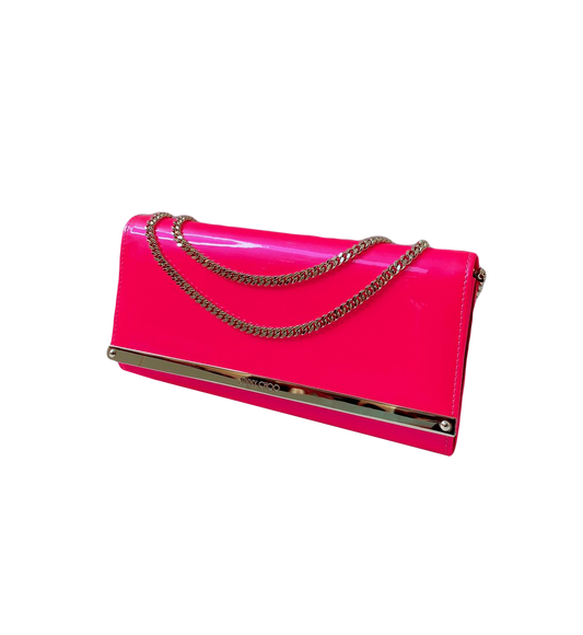 NEON PINK MILLA CHAIN CLUTCH