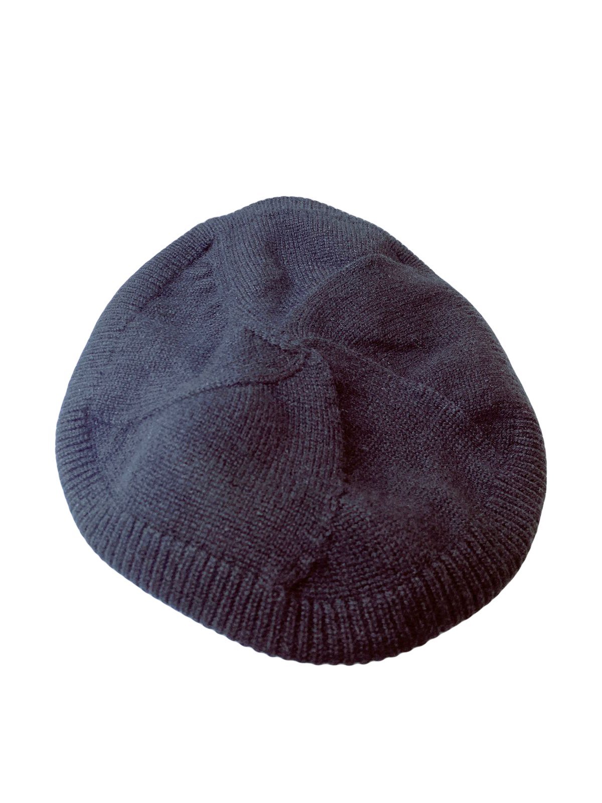 BLACK BLUE CASHMERE WOOL KNIT CC LOGO HAT