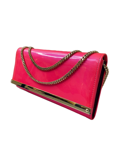 NEON PINK MILLA CHAIN CLUTCH