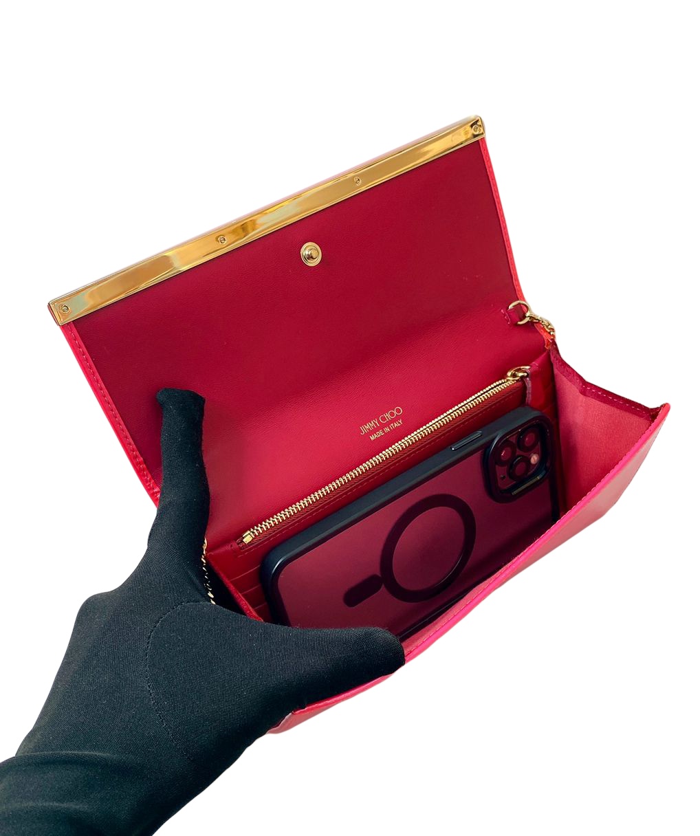 NEON PINK MILLA CHAIN CLUTCH