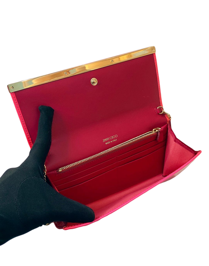 NEON PINK MILLA CHAIN CLUTCH