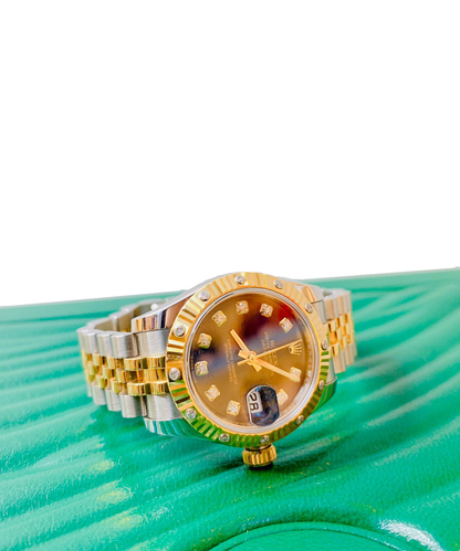 DATEJUST 18K YELLOW GOLD AND STEEL DIAMOND 26MM 179313