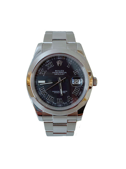 OYSTER PERPETUAL DATEJUST 116300 BLACK ROMAN DIAL