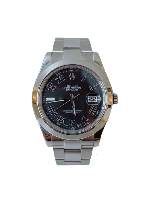 OYSTER PERPETUAL DATEJUST 116300 BLACK ROMAN DIAL