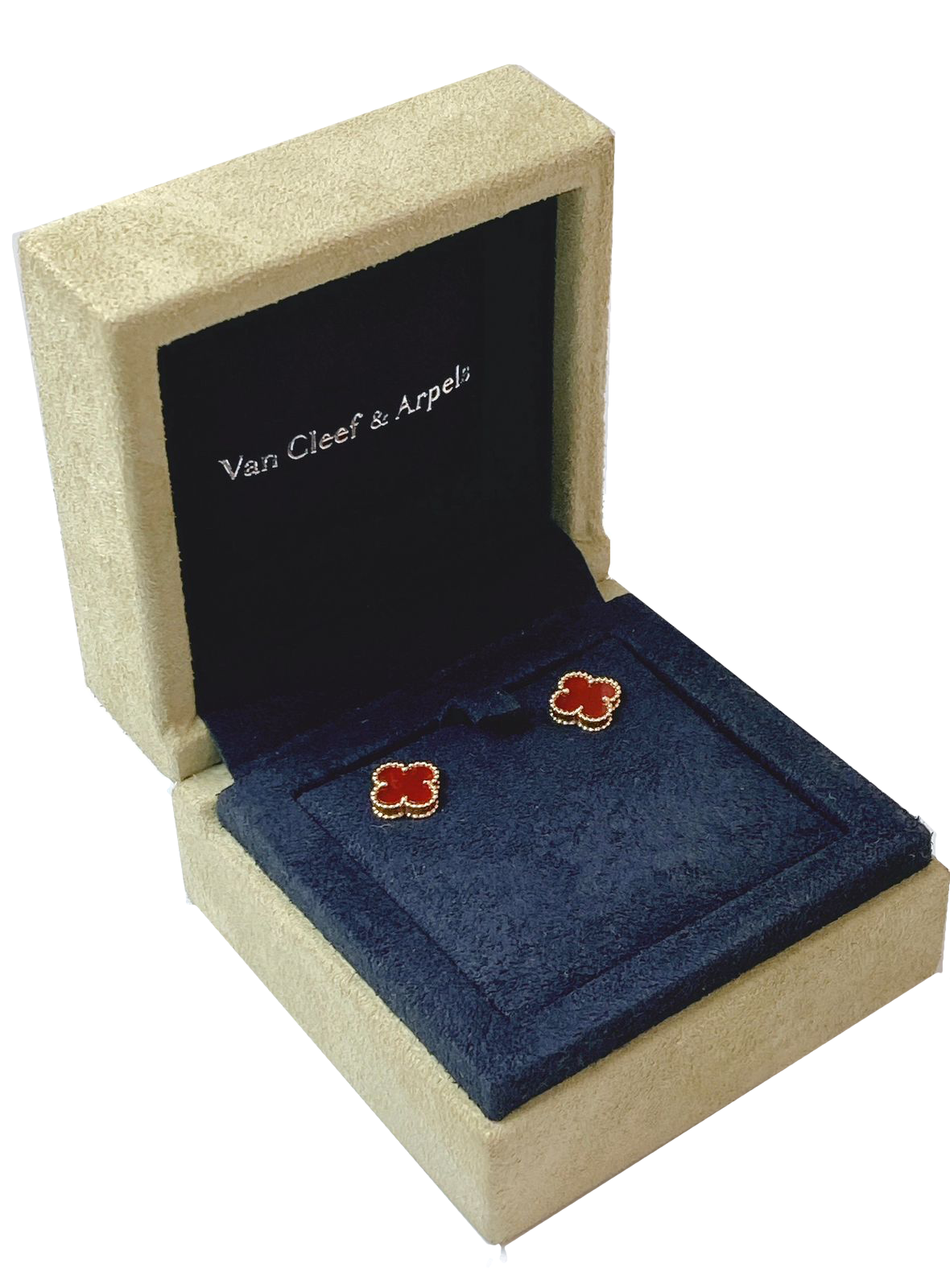 18K ROSE GOLD AND CARNELIAN SWEET ALHAMBRA EARSTUDS