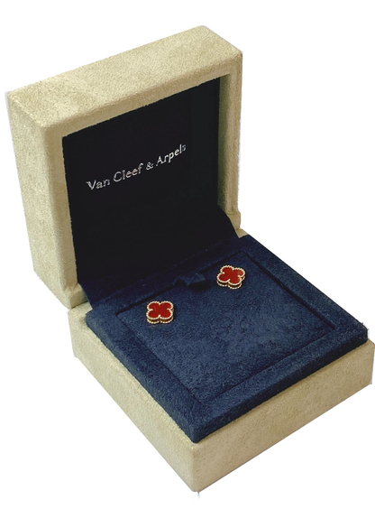 18K ROSE GOLD AND CARNELIAN SWEET ALHAMBRA EARSTUDS