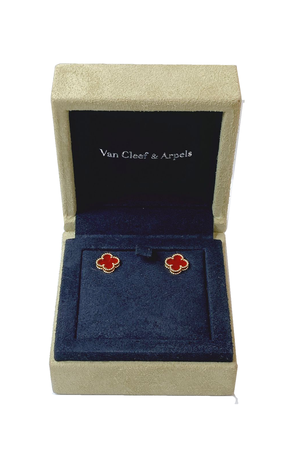 18K ROSE GOLD AND CARNELIAN SWEET ALHAMBRA EARSTUDS
