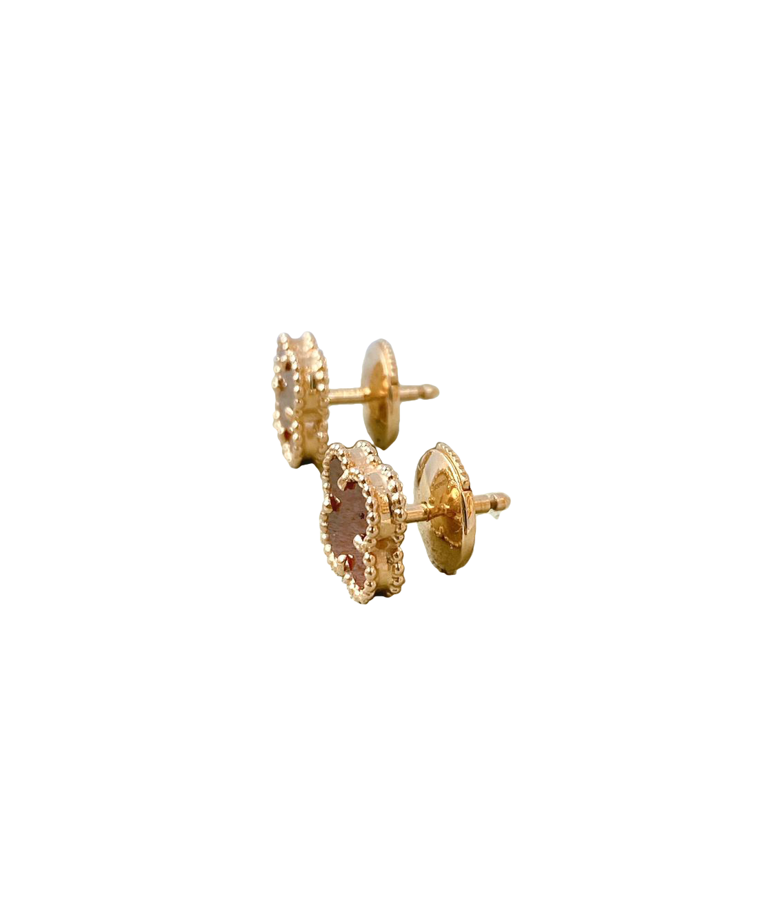 18K ROSE GOLD AND CARNELIAN SWEET ALHAMBRA EARSTUDS