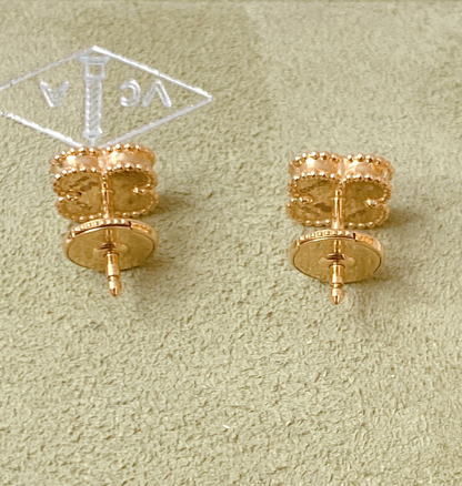 18K ROSE GOLD AND CARNELIAN SWEET ALHAMBRA EARSTUDS