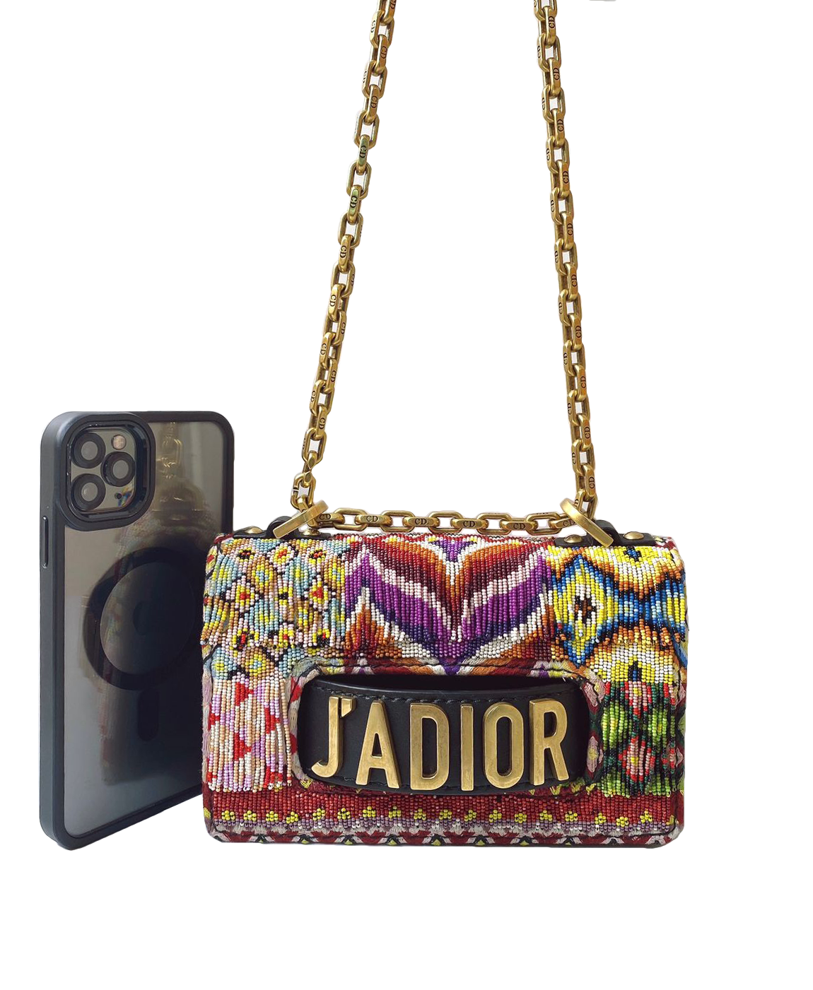 MULTICOLOR EMBELLISHED JADIOR FLAP BAG