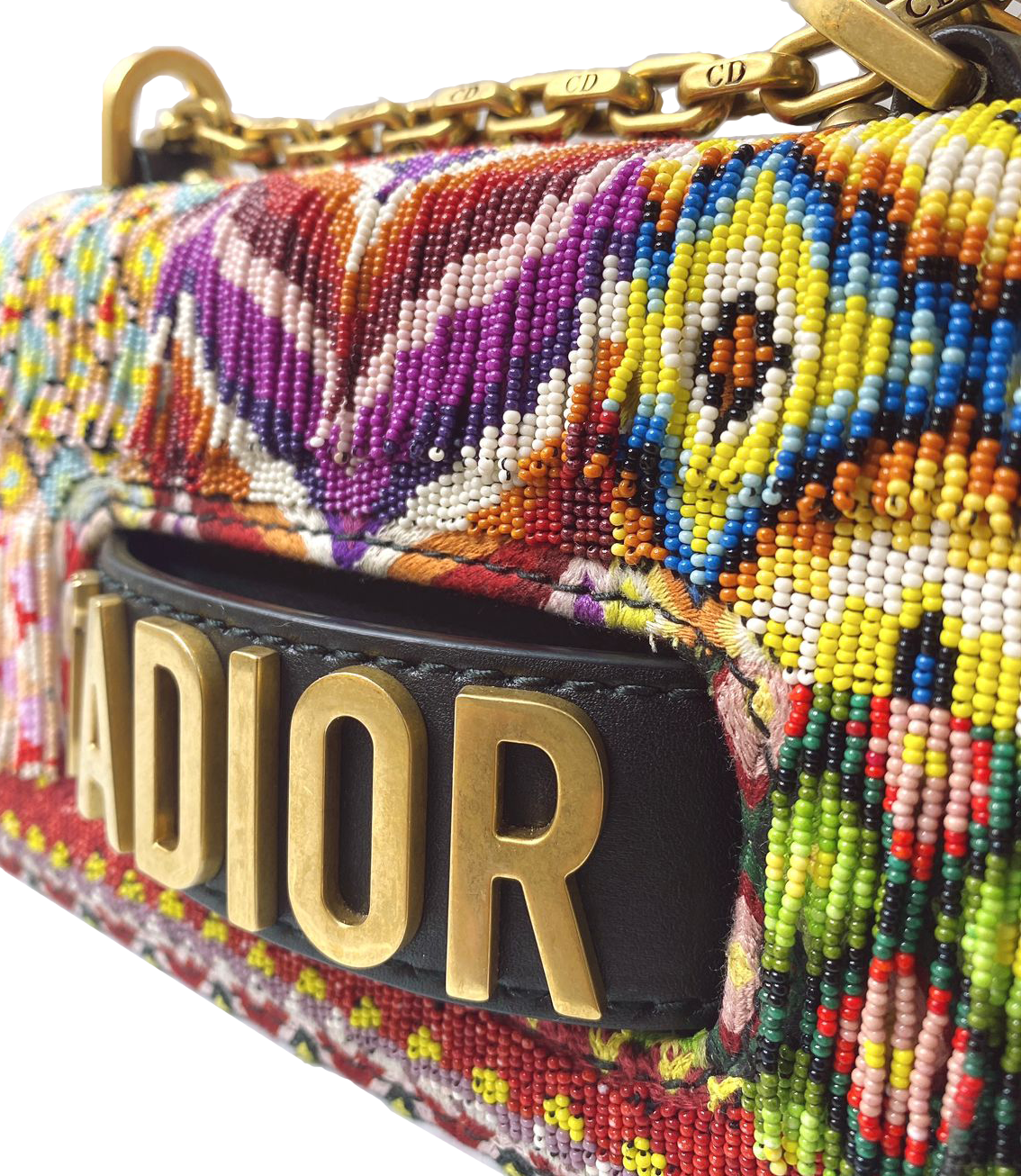 MULTICOLOR EMBELLISHED JADIOR FLAP BAG